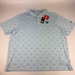 NWT Puma Mens Size 2XL All Over Print Performance Golf Polo Birds of Paradise